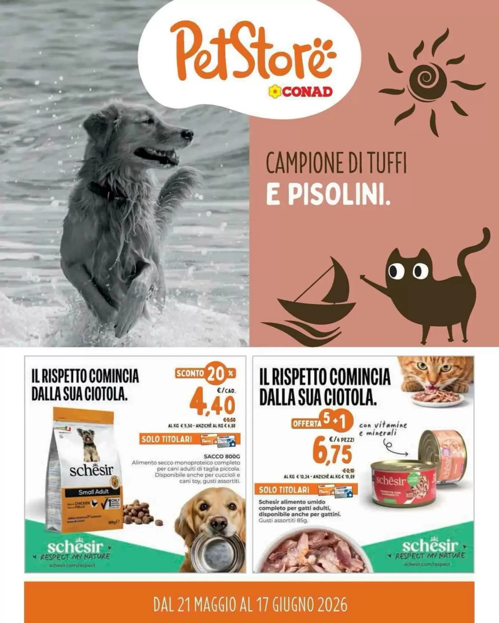 Pagina 1 - Anteprima Volantino Conad Pet Store: Offerte valide dal 21 Maggio al 17 Giugno 2026