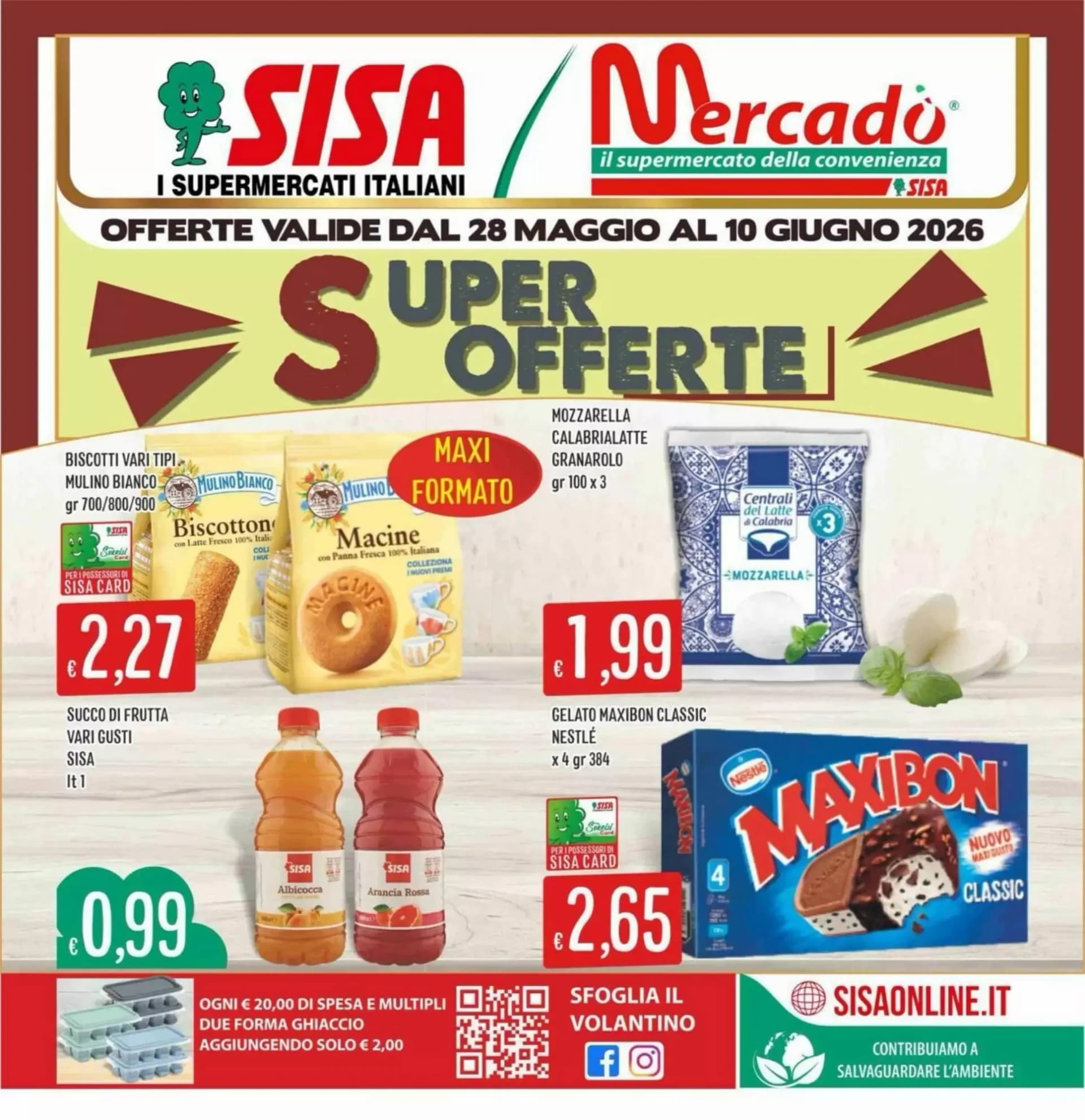 Pagina 1 - Anteprima Volantino Sisa: Offerte valide dal 28 Maggio al 10 Giugno 2026