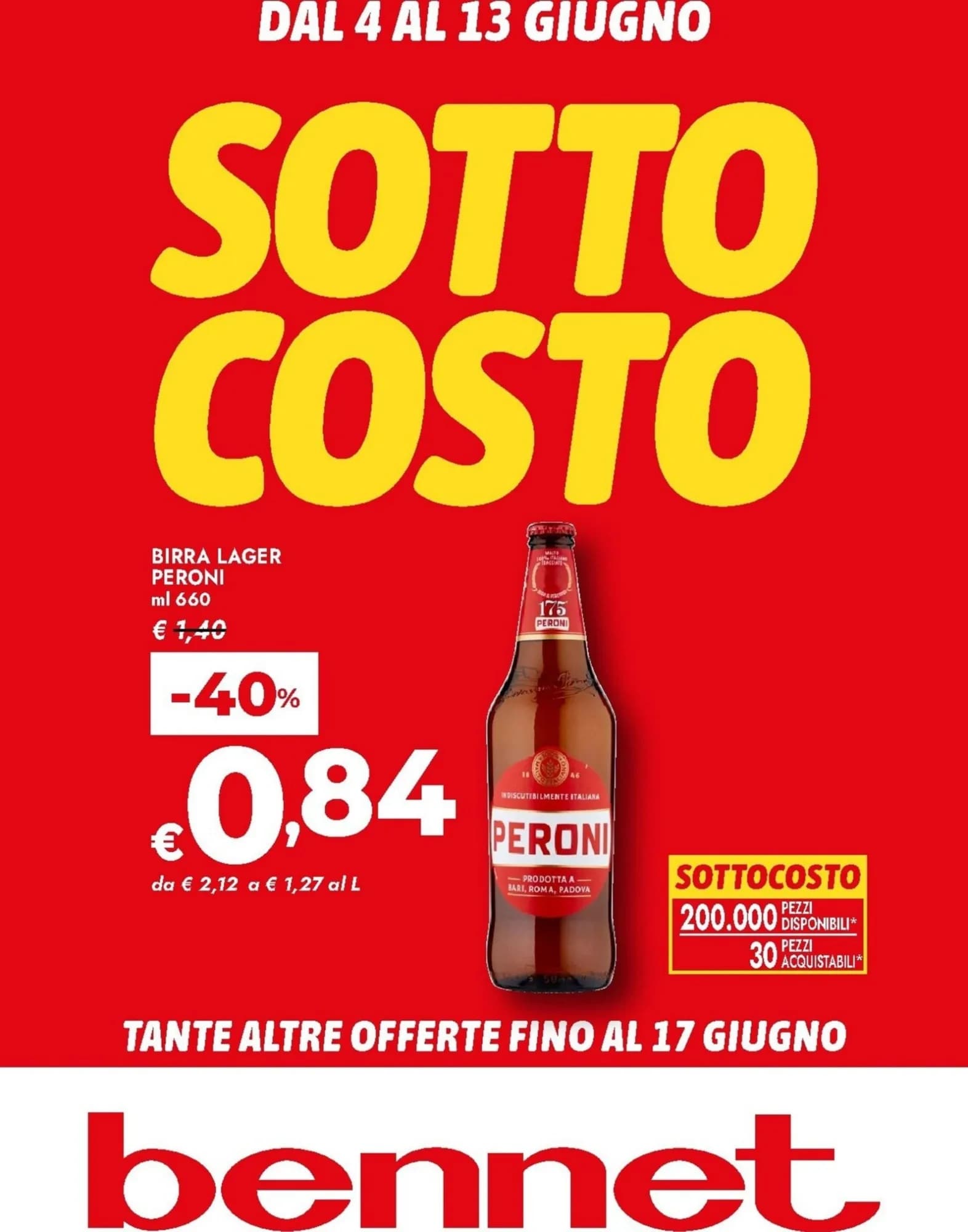 Pagina 1 - Anteprima Volantino Bennet: Offerte valide dal 4 al 13 Giugno 2026