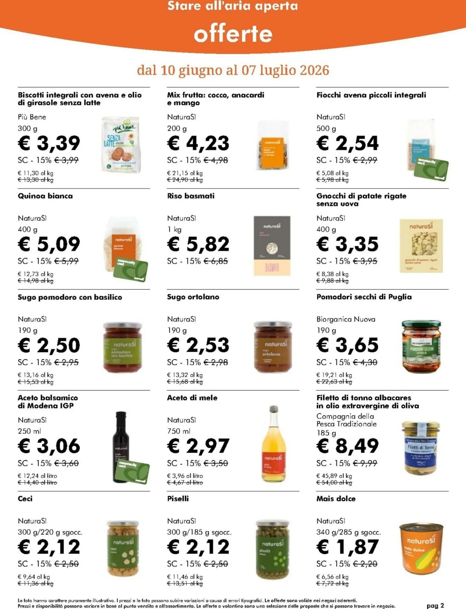 Pagina 2 - Anteprima Volantino Naturasì: Offerte valide dal 10 Giugno al 7 Luglio 2026