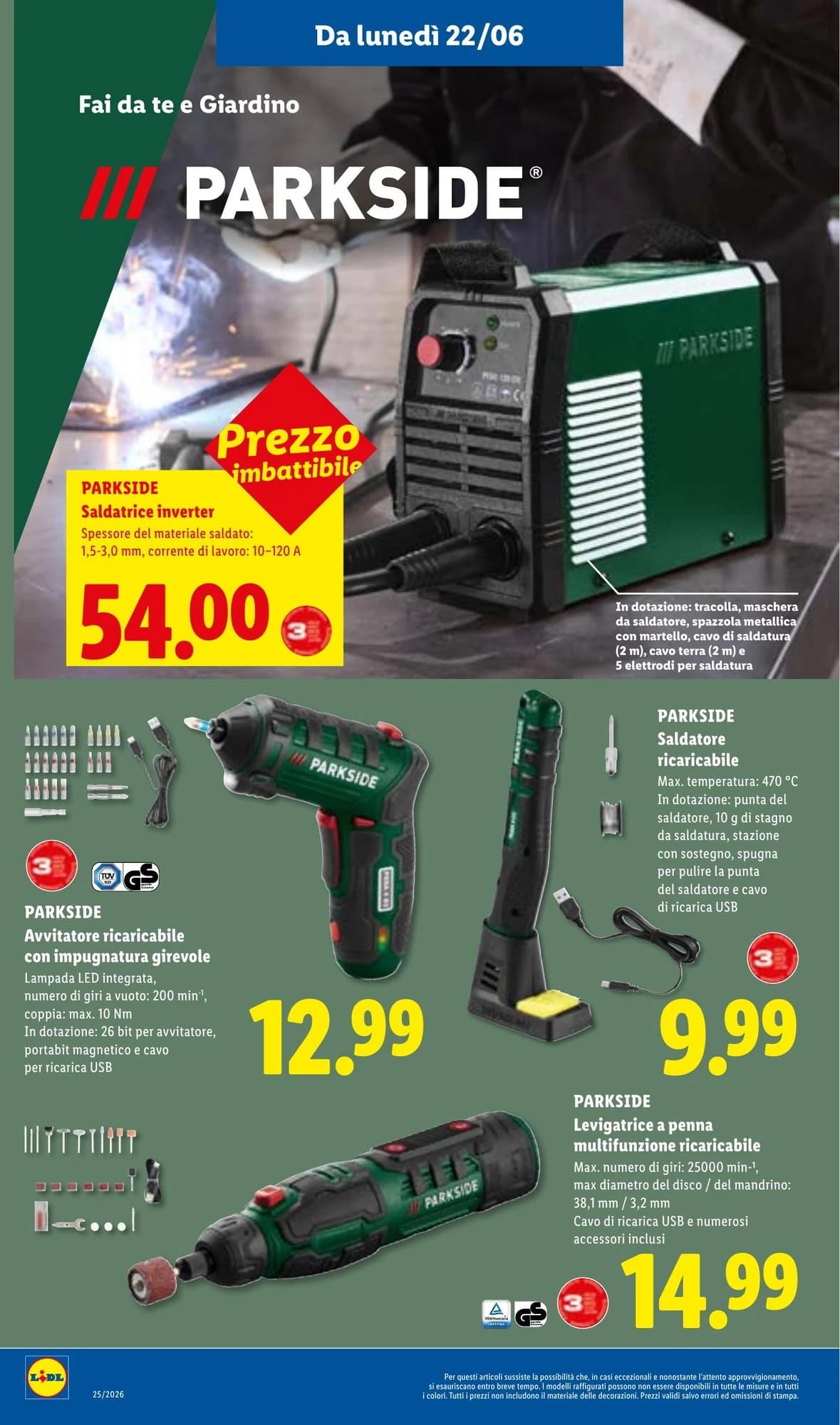 Pagina 2 - Anteprima Volantino Parkside Offerte valide dal 22 al 25 Giugno 2026
