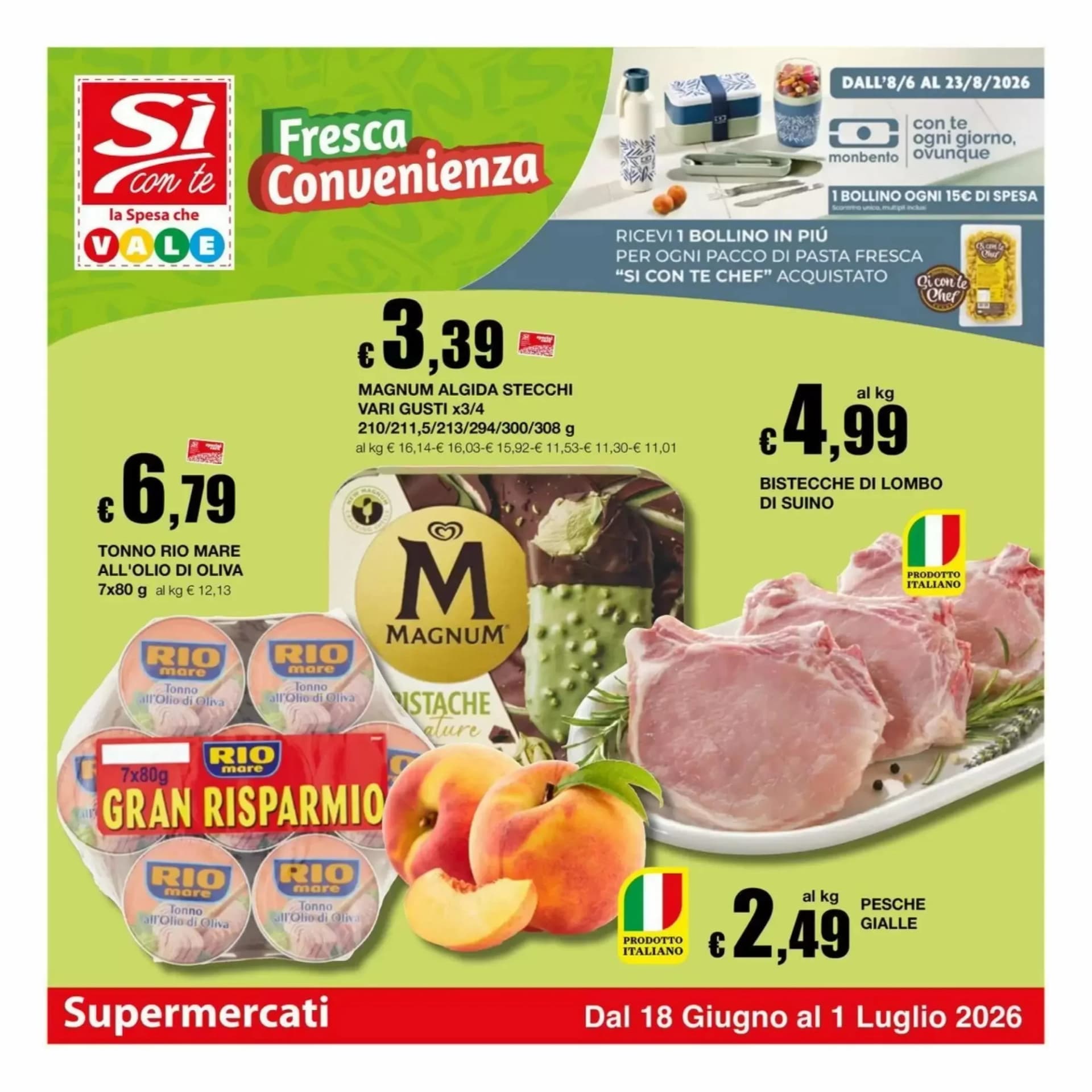 Pagina 1 - Anteprima Volantino Si con te supermercato: Offerte valide dal 18 Giugno al 1 Luglio 2026