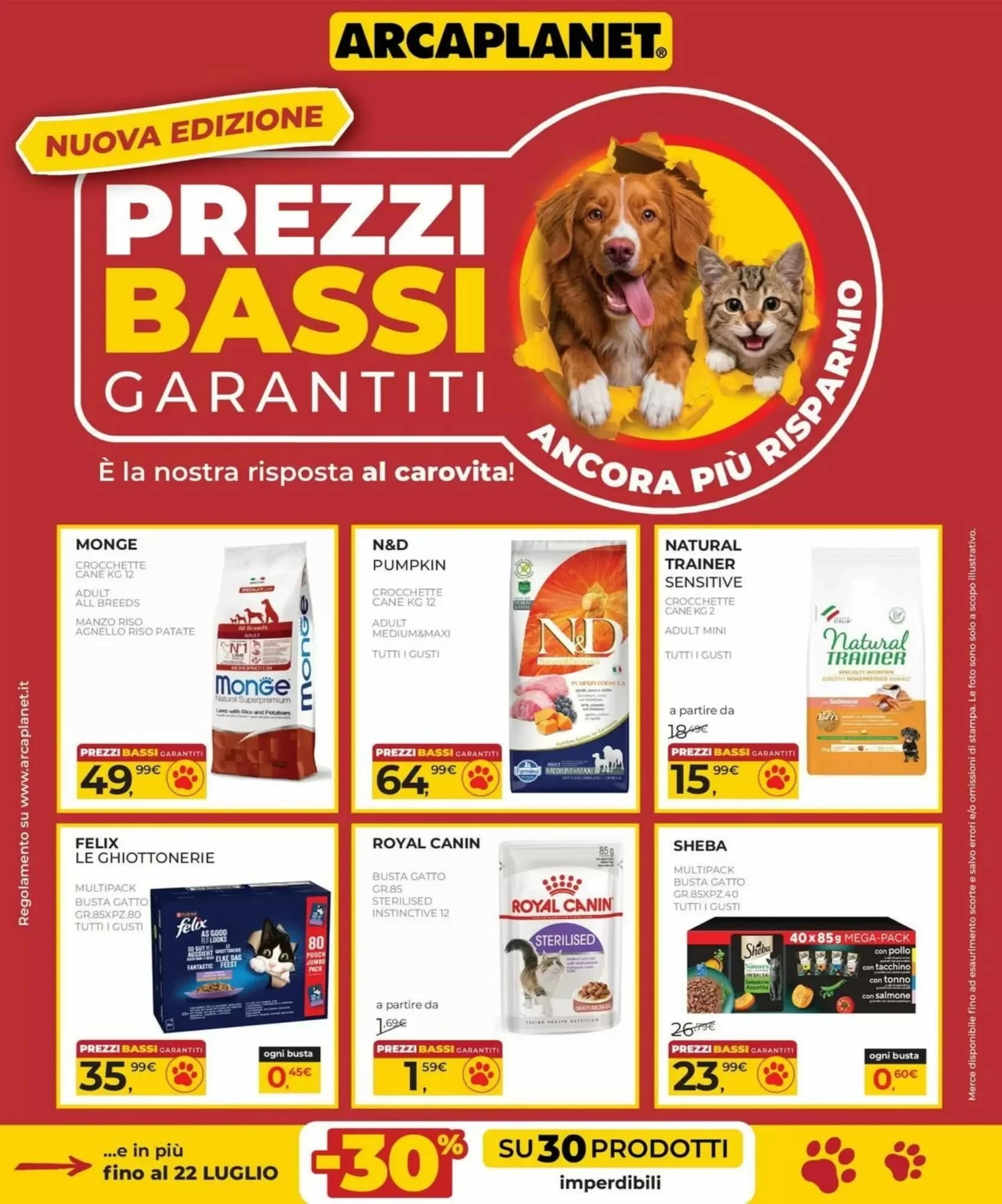 Pagina 1 - Anteprima Volantino Arcaplanet: Offerte valide dal 2 al 22 Luglio 2026