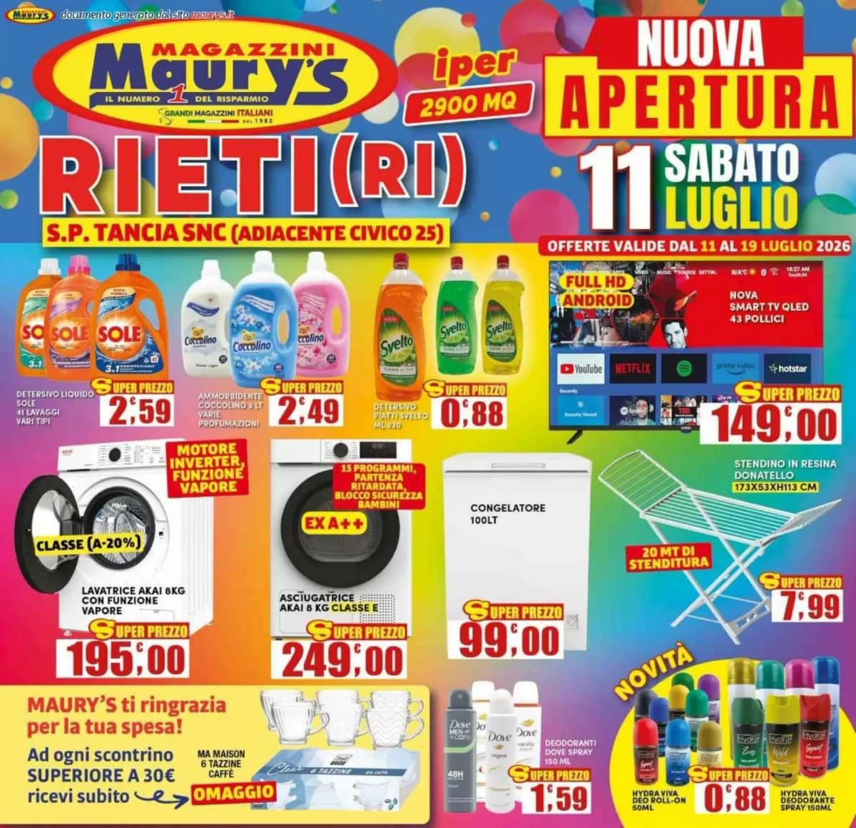 Copertina volantino Maurys