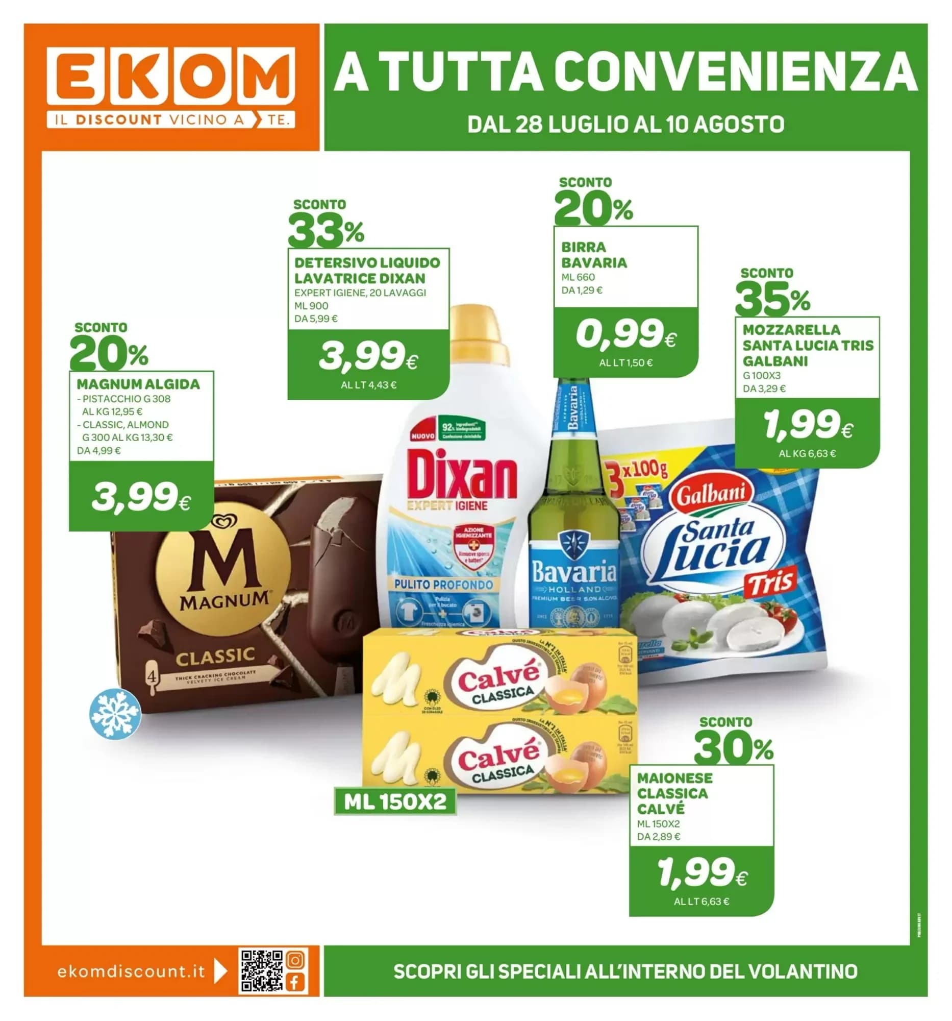 Pagina 1 - Anteprima Volantino Ekom Discount: Offerte valide dal 28 Luglio 2026 al 10 Agosto 2026