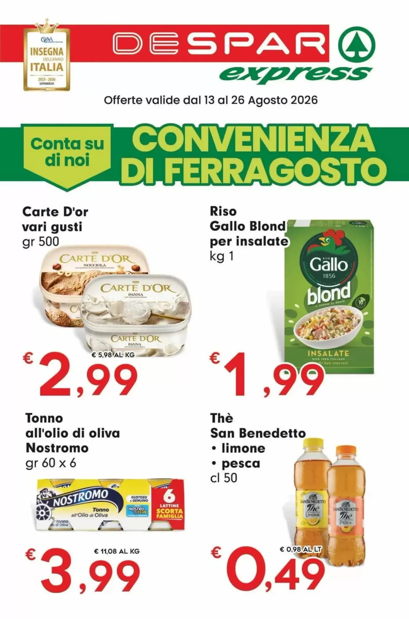 Pagina 1 - Anteprima Volantino Despar Express: Offerte valide dal 13 Agosto 2026 al 26 Agosto 2026