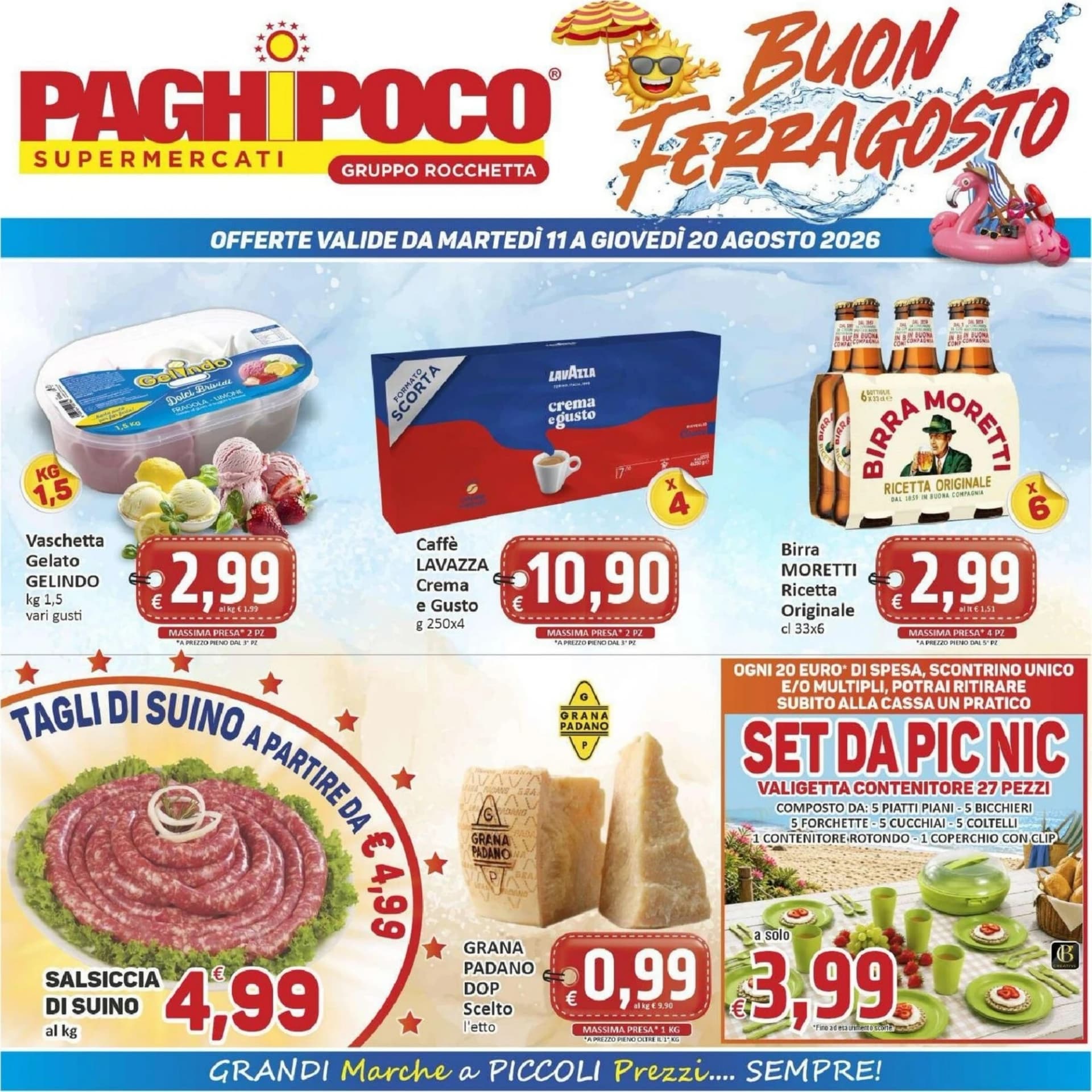 Pagina 1 - Anteprima Volantino Paghi Poco: Offerte valide dal 11 Agosto 2026 al 20 Agosto 2026
