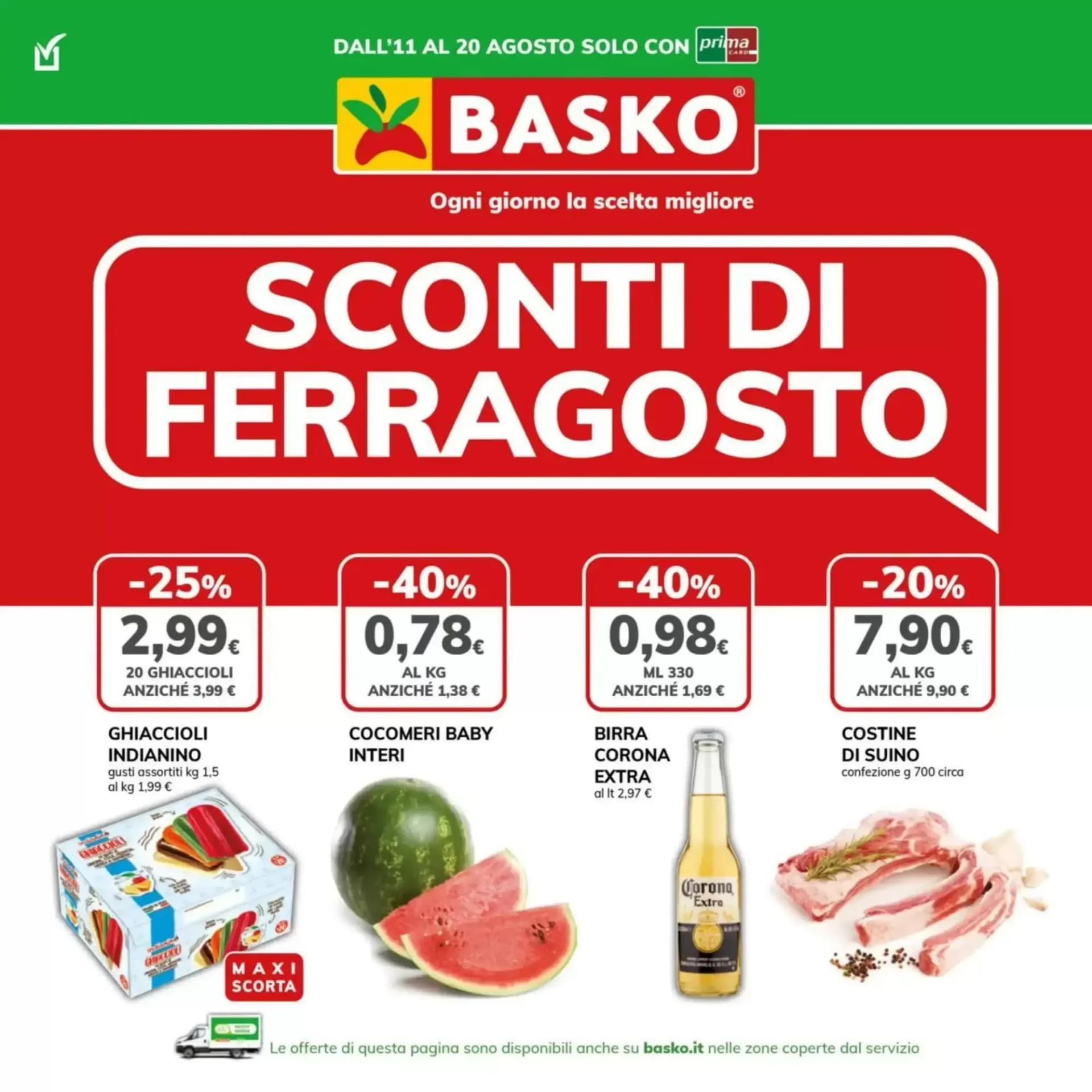 Pagina 1 - Anteprima Volantino Basko: Offerte valide dal 11 Agosto 2026 al 20 Agosto 2026