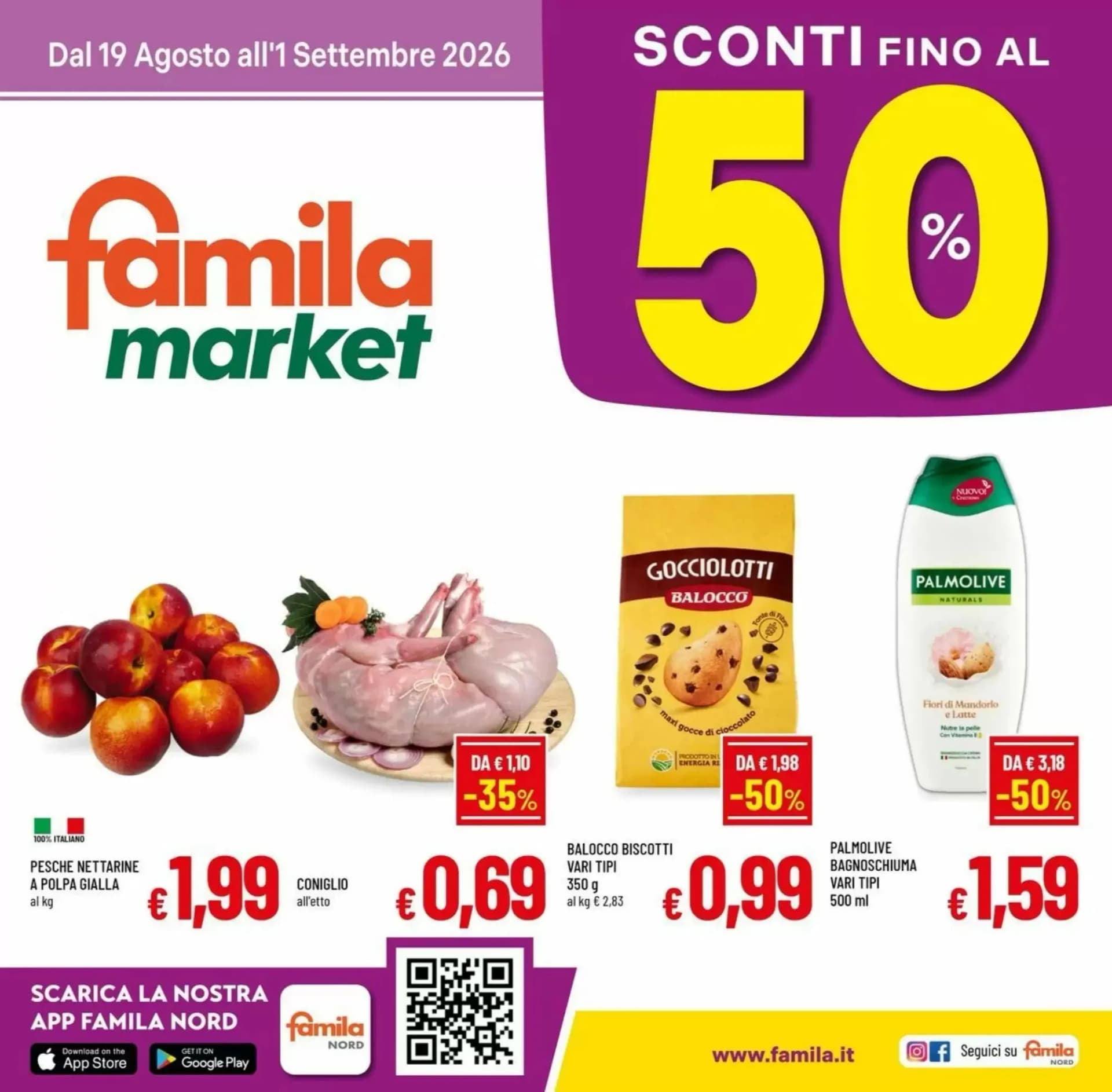 Pagina 1 - Anteprima Volantino Famila Market: Offerte valide dal 19 Agosto 2026 al 1 Settembre 2026