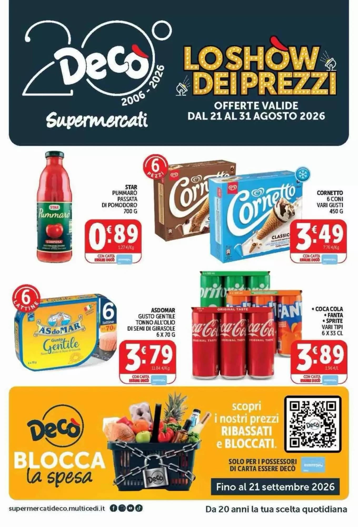 Pagina 1 - Anteprima Volantino Decò Supermercati: Offerte valide dal 21 Agosto 2026 al 31 Agosto 2026