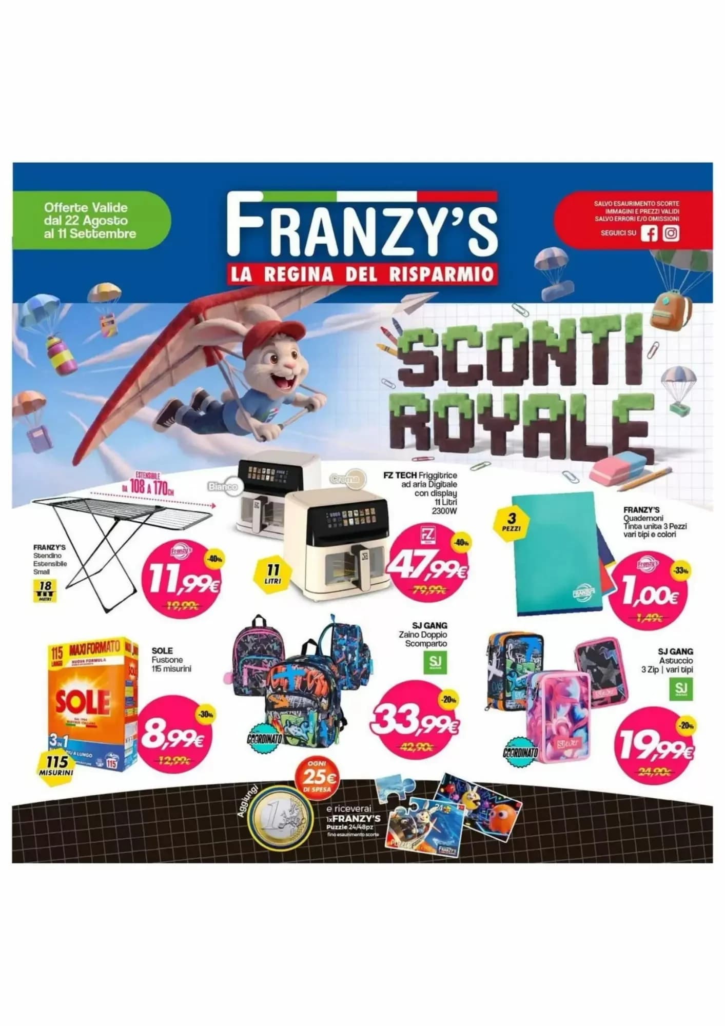Pagina 1 - Anteprima Volantino Franzys: Offerte valide dal 25 Agosto 2026 al 11 Settembre 2026