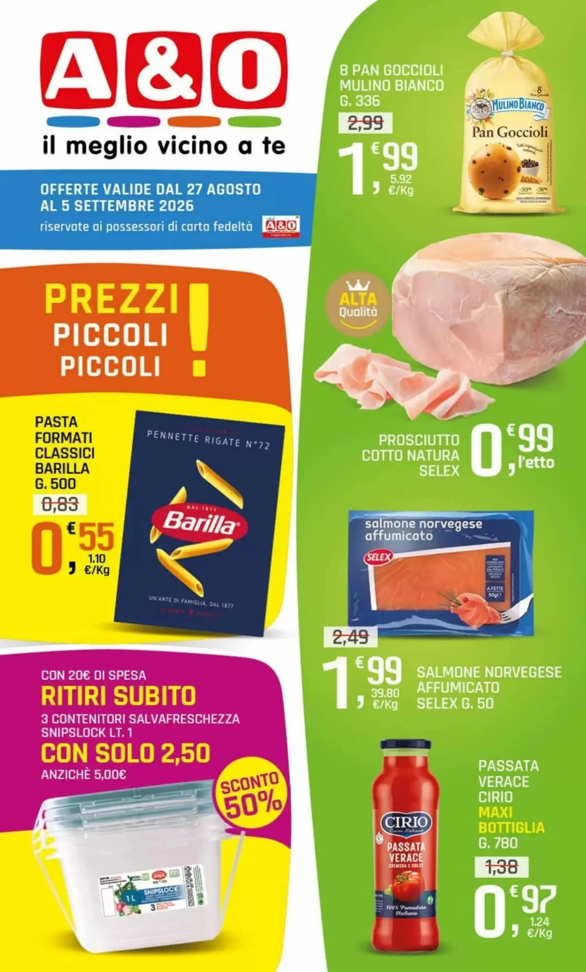 Pagina 1 - Anteprima Volantino A&O: Offerte valide dal 27 Agosto 2026 al 5 Settembre 2026