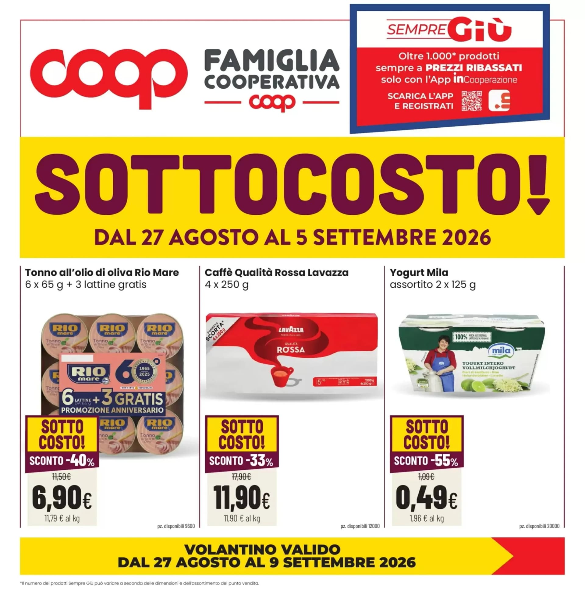 Pagina 1 - Anteprima Volantino Coop: Offerte valide dal 27 Agosto 2026 al 5 Settembre 2026