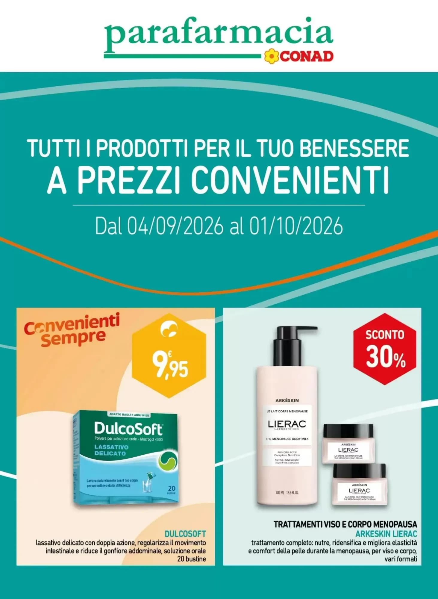 Pagina 1 - Anteprima Volantino Parafarmacia Conad: Offerte valide dal 4 Settembre 2026 al 1 Ottobre 2026