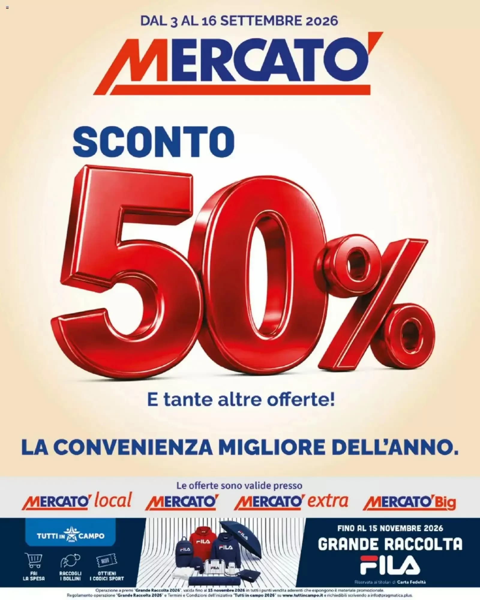 Pagina 1 - Anteprima Volantino Mercatò: Offerte valide dal 3 Settembre 2026 al 16 Settembre 2026