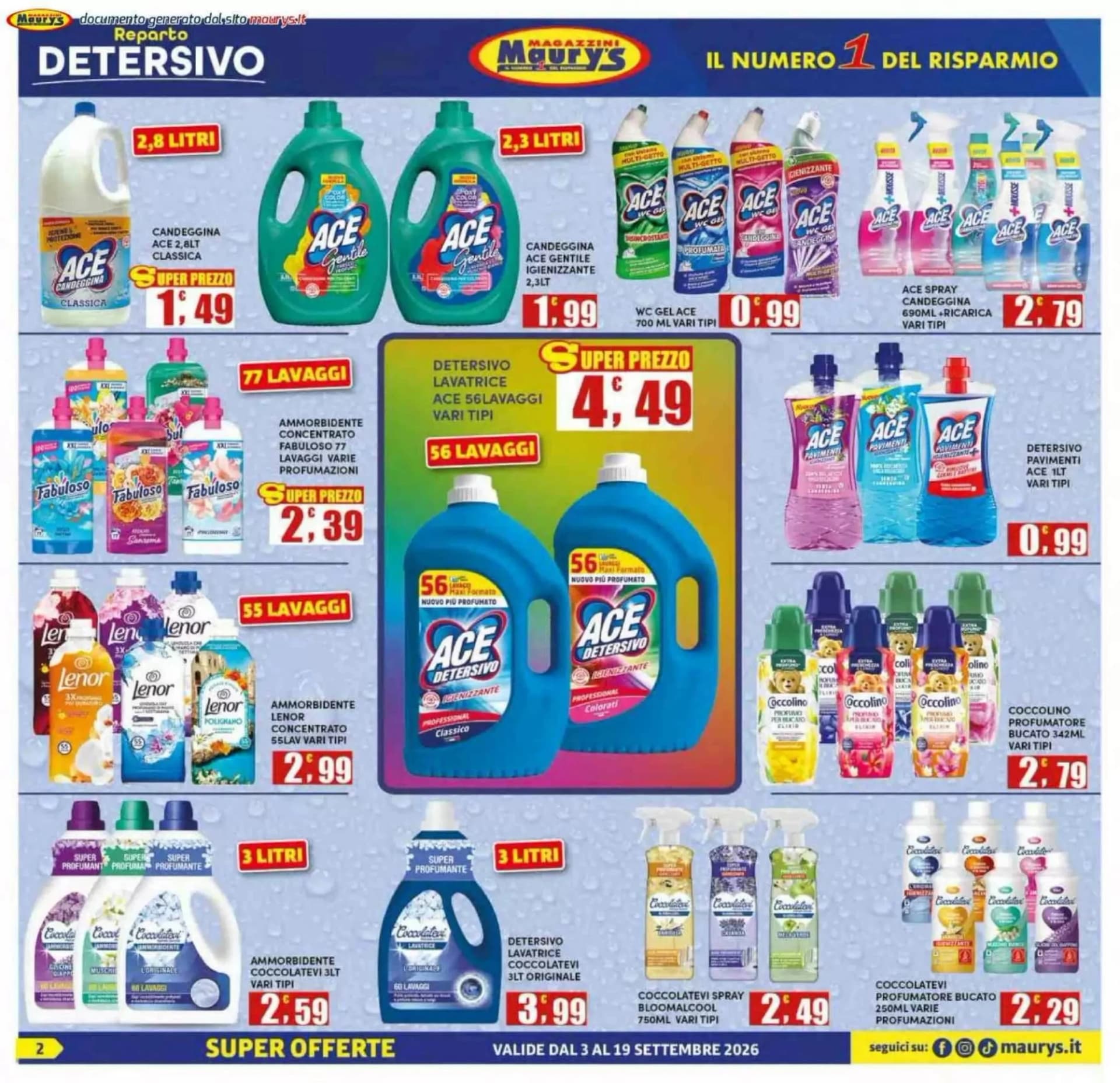 Pagina 2 - Anteprima Volantino Maurys: Offerte valide dal 3 Settembre 2026 al 19 Settembre 2026