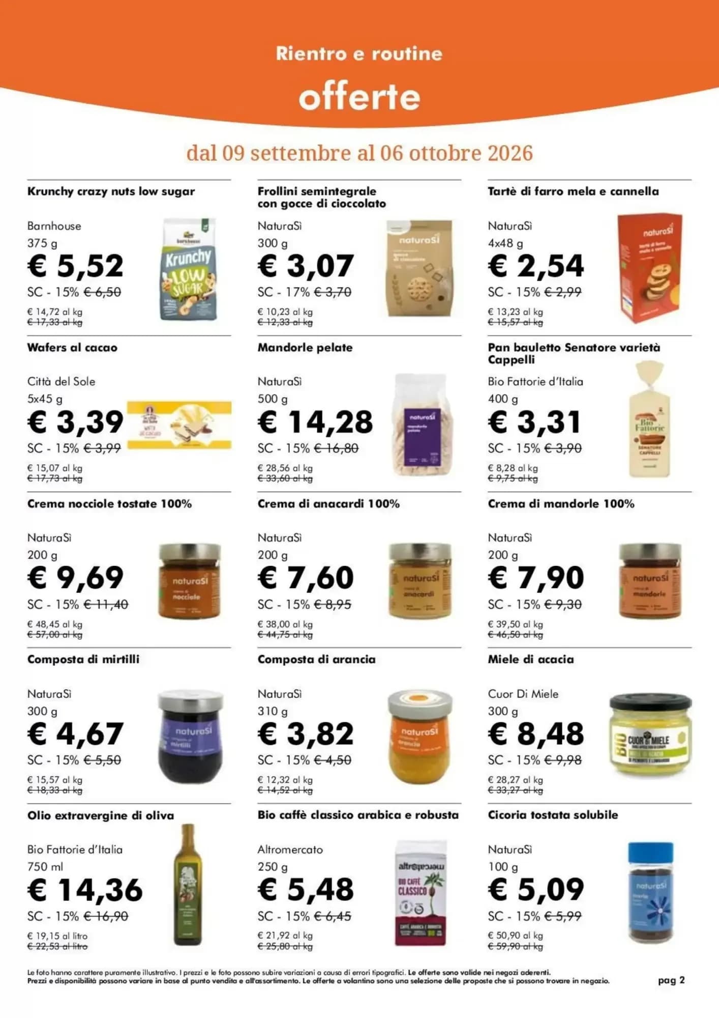 Pagina 2 - Anteprima Volantino Naturasì: Offerte valide dal 9 Settembre 2026 al 6 Ottobre 2026