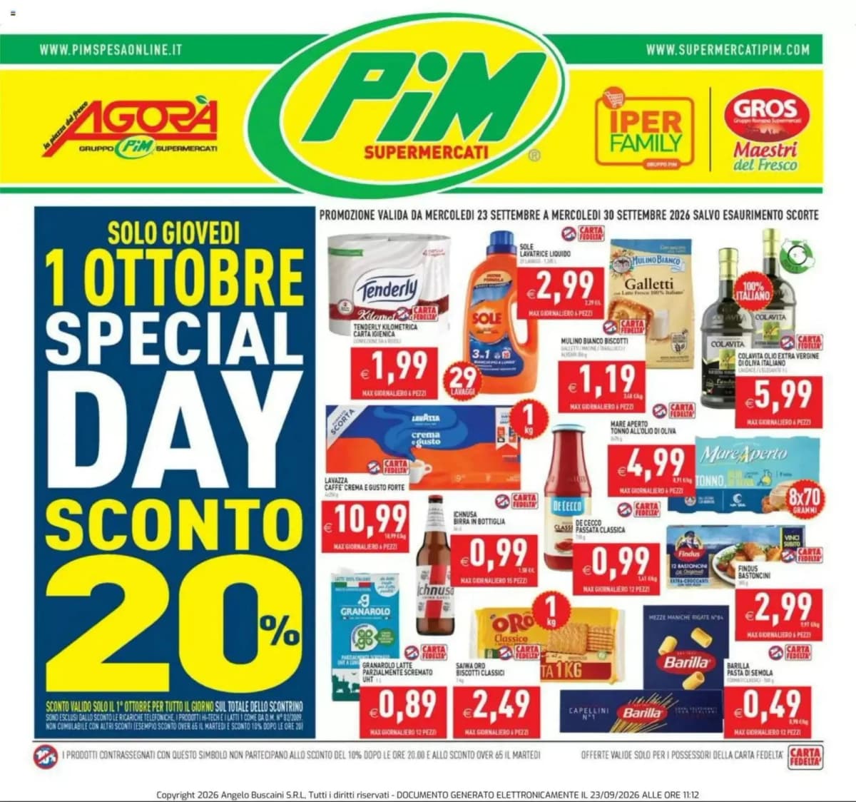 Copertina volantino Iperfamily