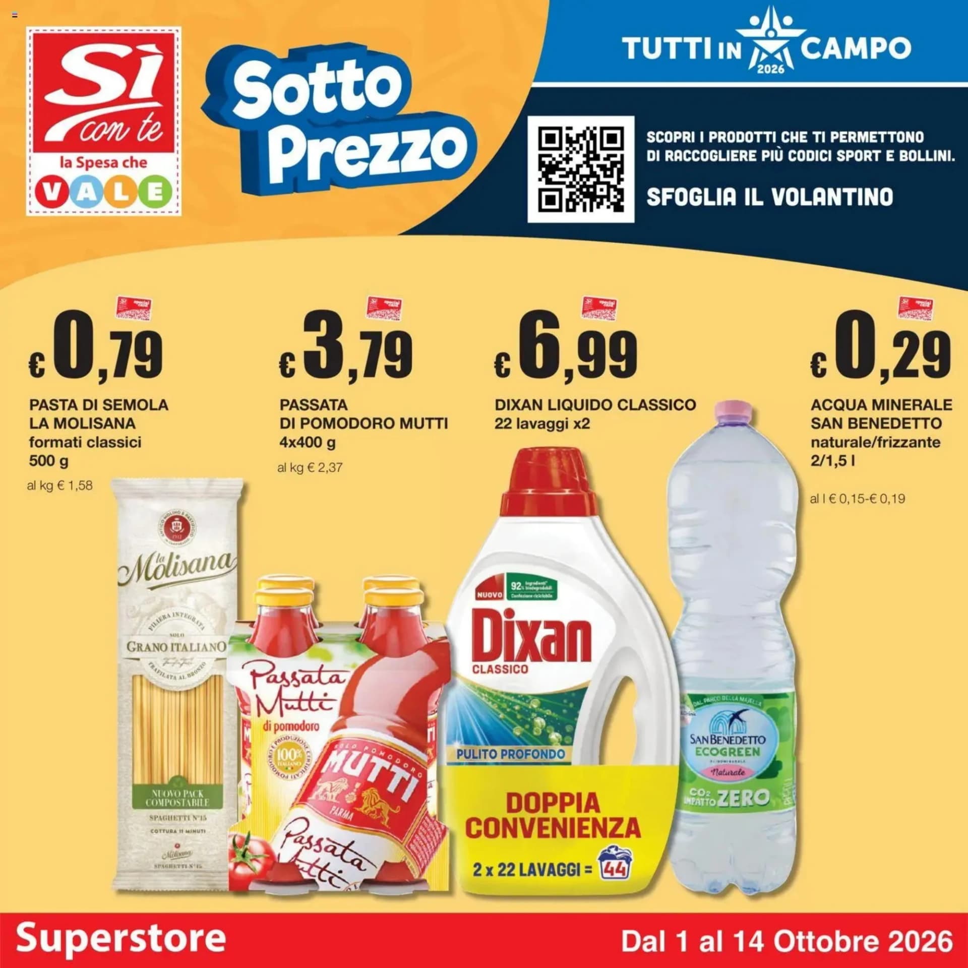 Pagina 1 - Anteprima Volantino Si con te supermercato: Offerte valide dal 1 Ottobre 2026 al 14 Ottobre 2026
