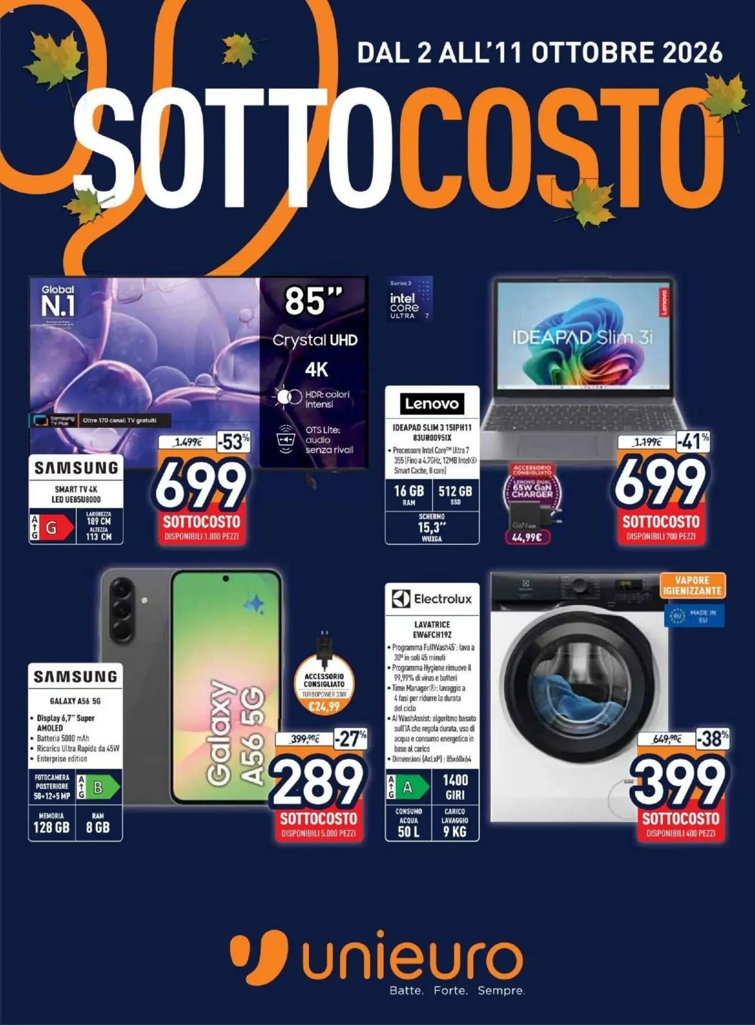 Pagina 1 - Anteprima Volantino Unieuro: Offerte valide dal 2 Ottobre 2026 al 11 Ottobre 2026