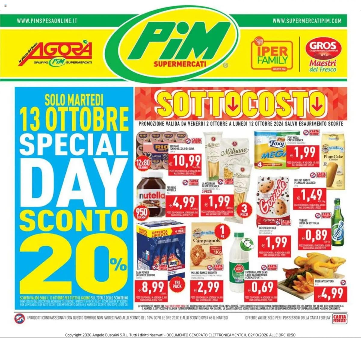 Copertina volantino Pim