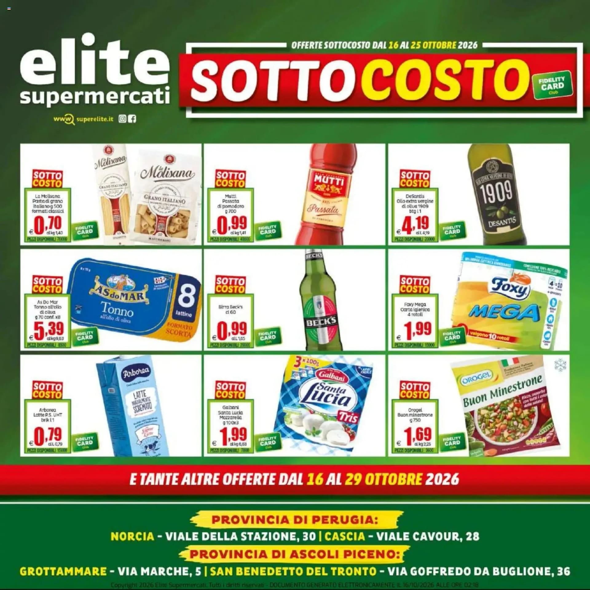 Pagina 1 - Anteprima Volantino Elite: Offerte valide dal 16 Ottobre 2026 al 25 Ottobre 2026