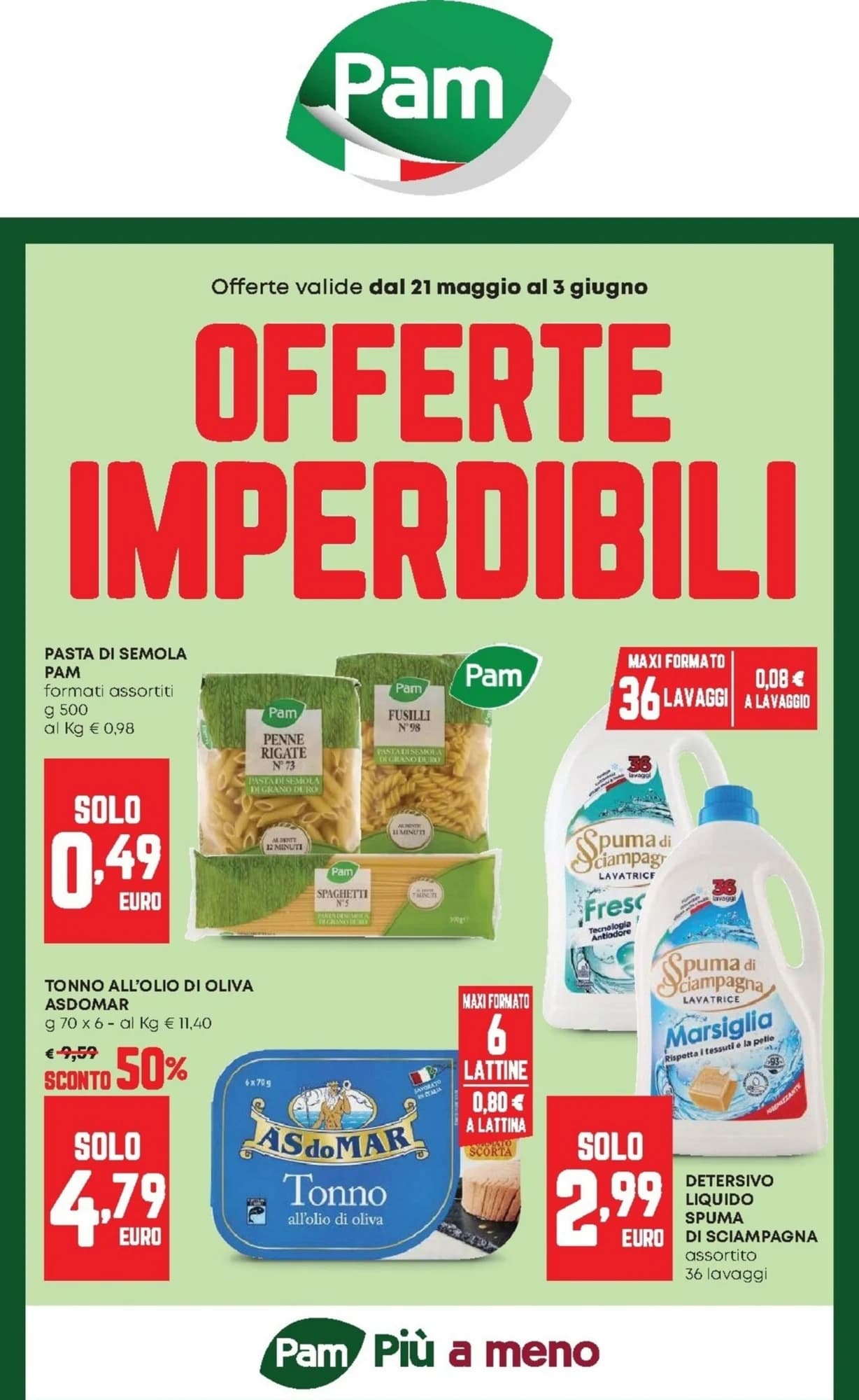 Pagina 1 - Anteprima Volantino Pam: Offerte valide dal 21 Maggio al 3 Giugno 2026