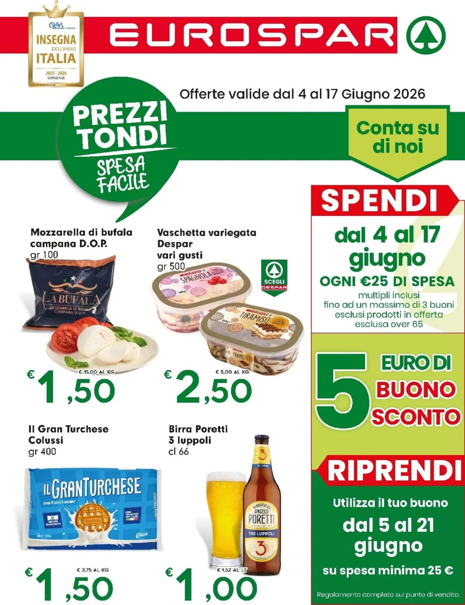Pagina 1 - Anteprima Volantino Eurospar: Offerte valide dal 4 al 17 Giugno 2026