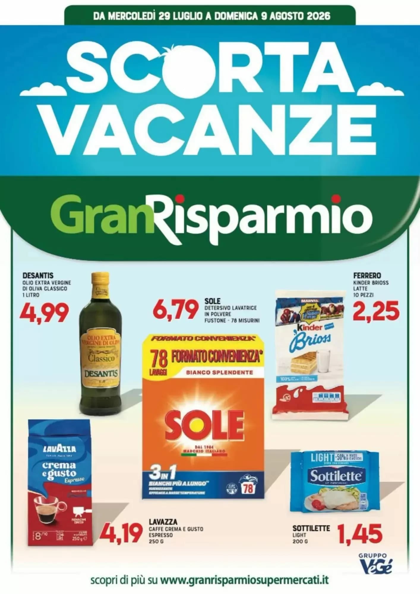 Pagina 1 - Anteprima Volantino Gran Risparmio: Offerte valide dal 29 Luglio 2026 al 9 Agosto 2026