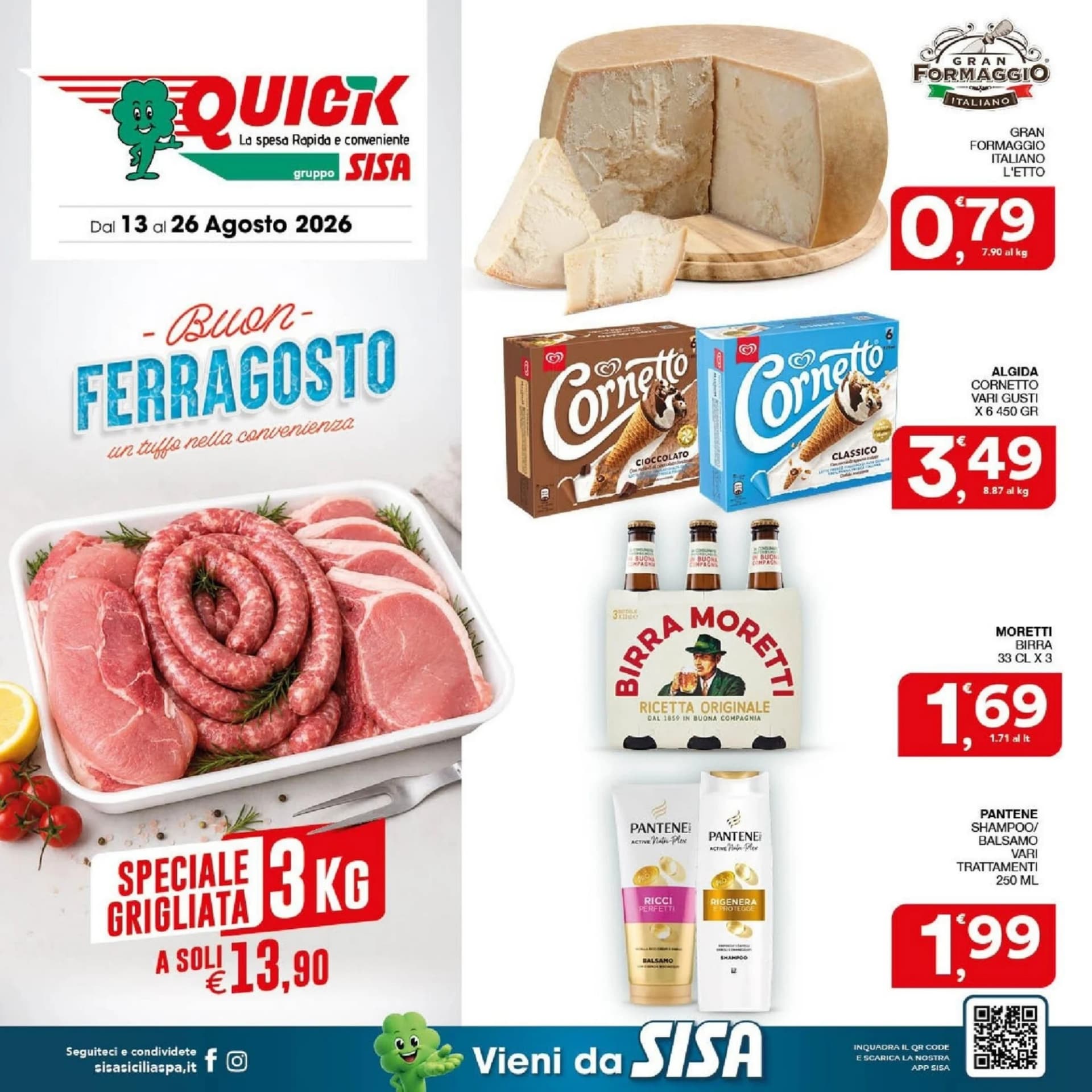 Pagina 1 - Anteprima Volantino Quick Sisa: Offerte valide dal 13 Agosto 2026 al 26 Agosto 2026
