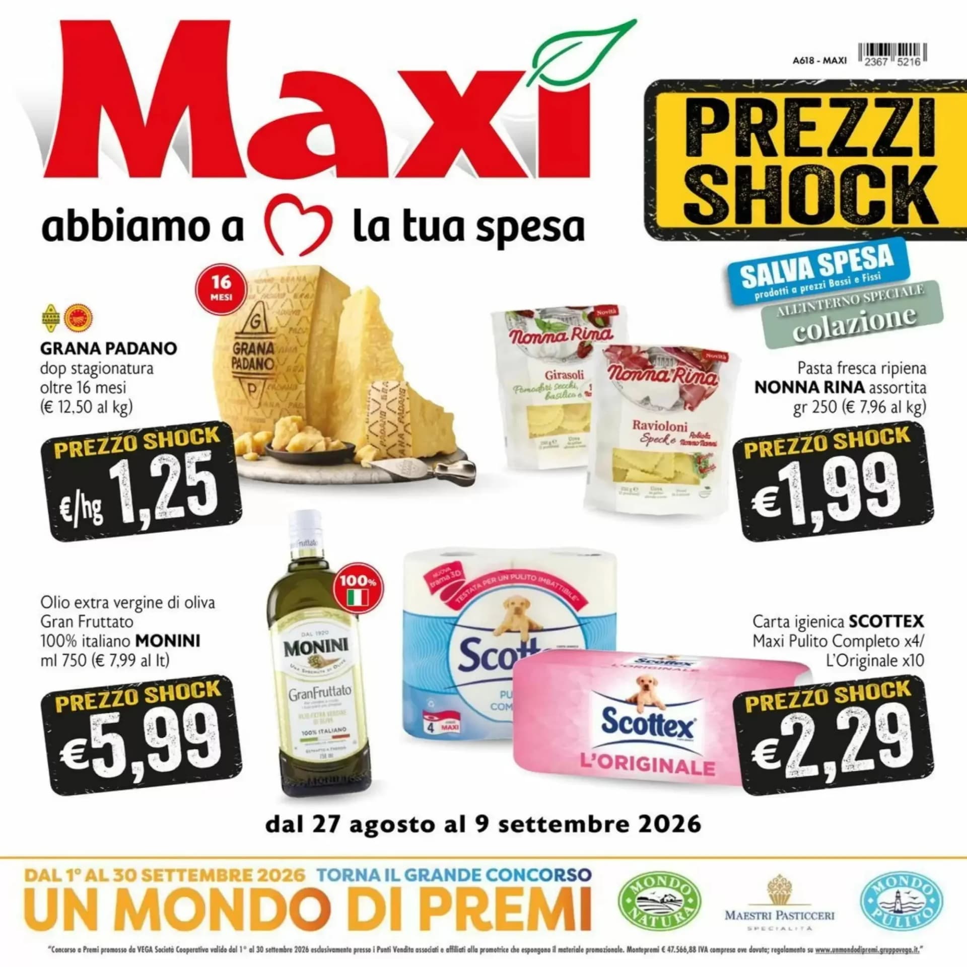 Pagina 1 - Anteprima Volantino Maxi Supermercati: Offerte valide dal 27 Agosto 2026 al 9 Settembre 2026